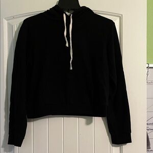 Black Crop Top Hoodie Sweater